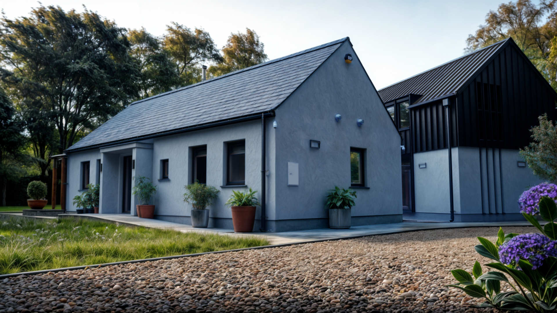 House Design 2 Derry Architect - Stunning contemporary rural house design nestled in a meadow enlosed by woodland.