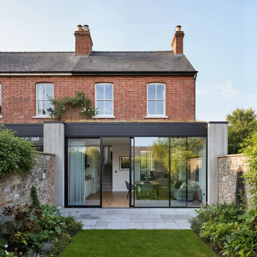 KItchen, Living , Dining Room Extension to End of Terrace House Donegal, by Usonia Architects