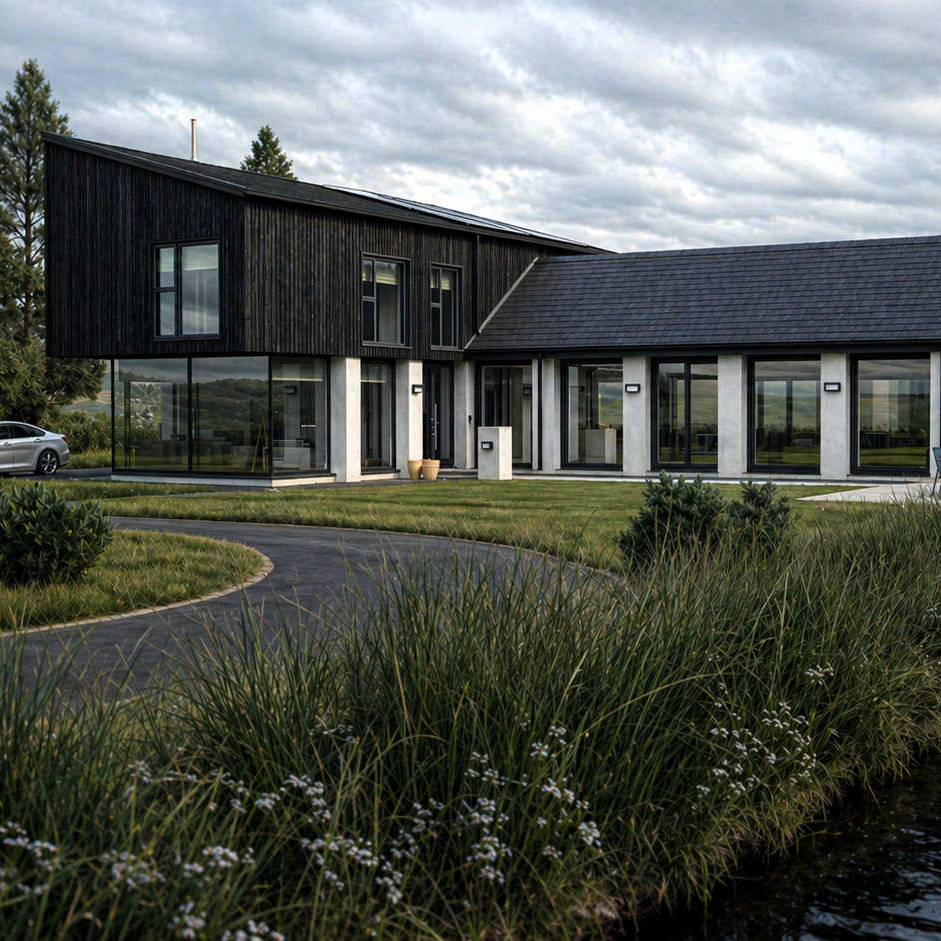 Modern Donegal house by Donegal Architects combining contemporary and traditional design set in natural countryside landscape
